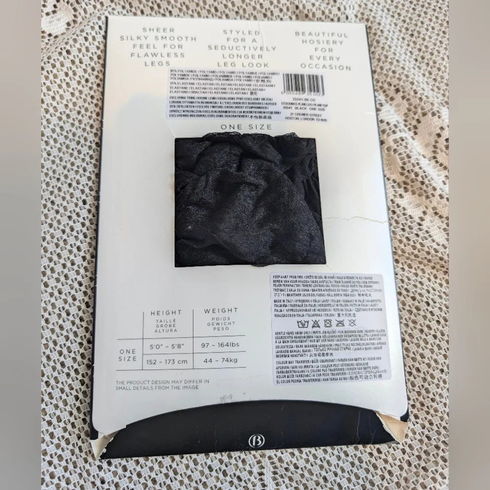 Bluebella Lux Black Italian Hosiery Collection Tights - Picture 2 of 2